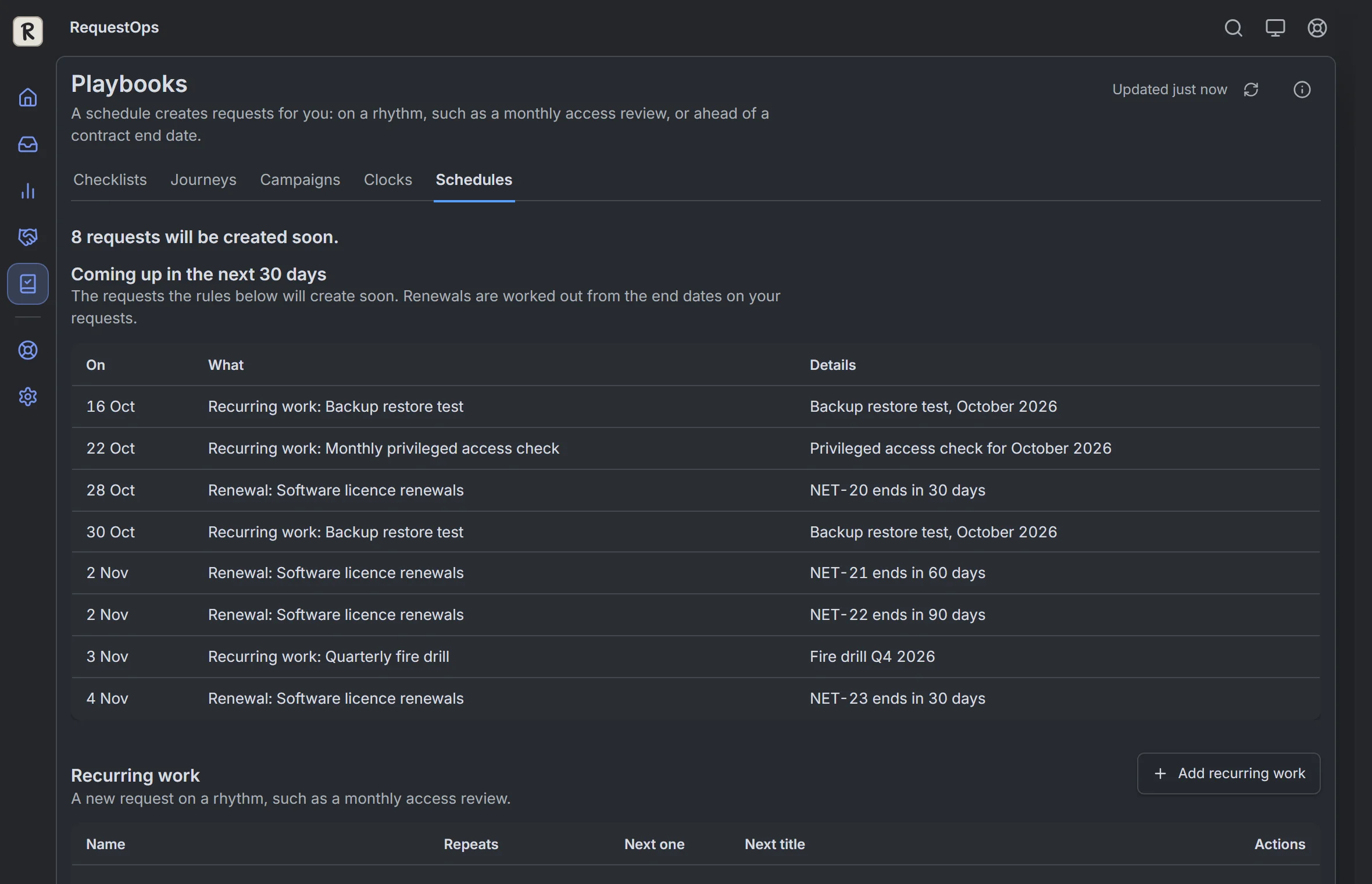 RequestOps: Playbooks, then Schedules