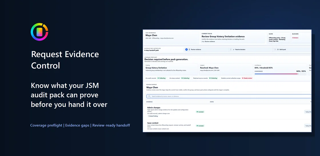 Request Evidence Control evidence pack preview.