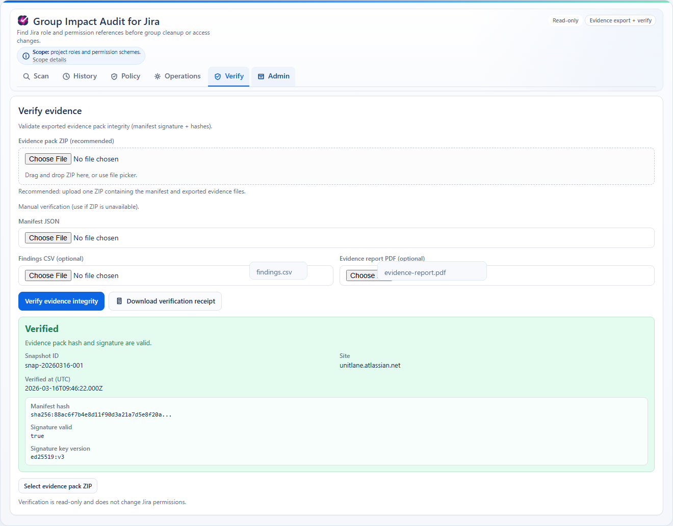 Evidence verification view showing why review proof needs to survive after the first reviewer closes the file.